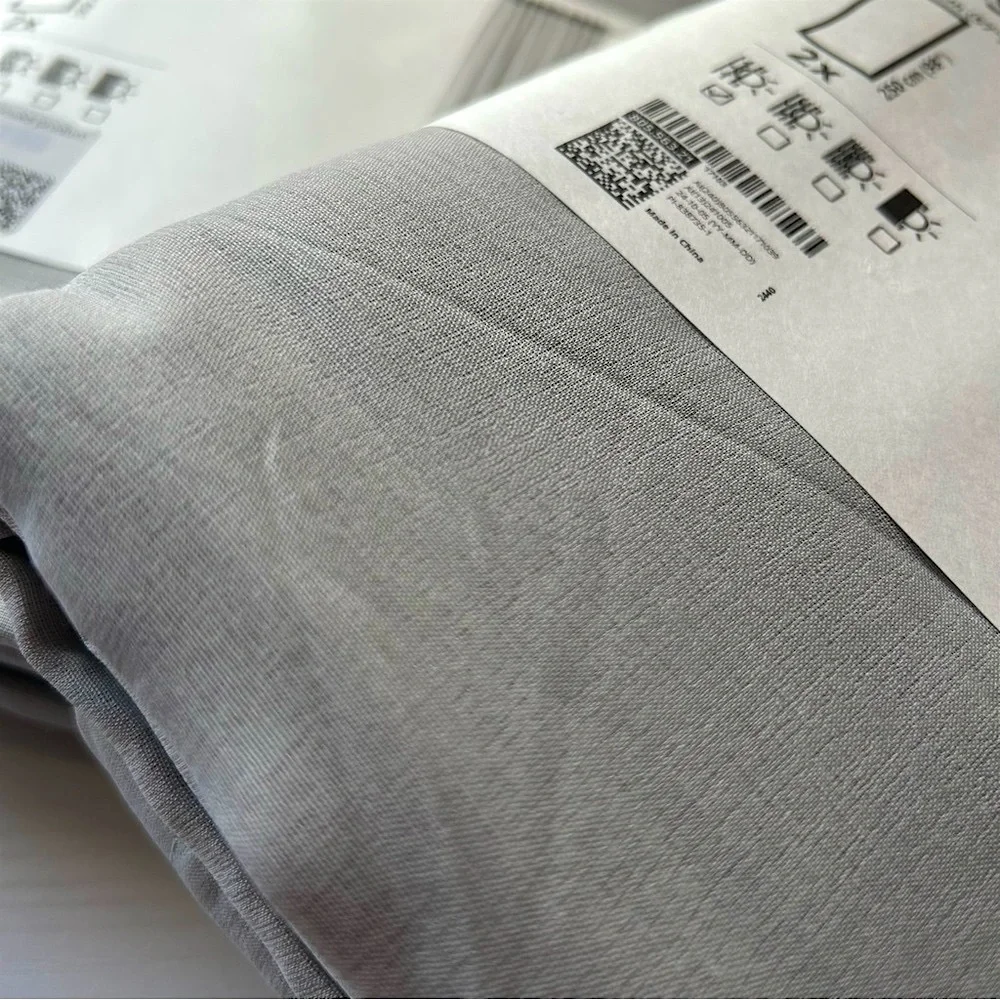 NWT  1 pack/2 panels IKEA Light Gray window curtains 57”x 98”L
